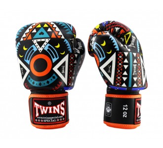 Боксерские перчатки Twins Special с рисунком (FBGVL3-57 Orange)