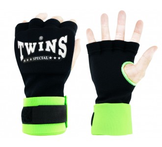 Боксерские быстрые бинты Twins Special (CH-7 black/light green)