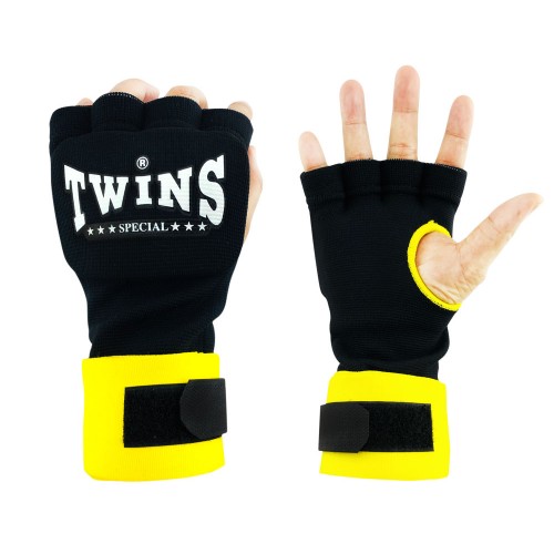 Боксерские быстрые бинты Twins Special (CH-7 black/yellow)