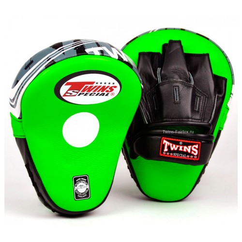 Боксерские ударные лапы Twins Special (PML-10 green-black)