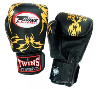 Боксерские перчатки Twins Special с рисунком (FBGV-35 black)