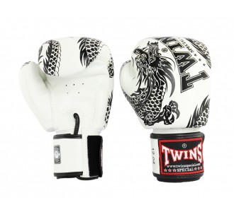 Боксерские перчатки Twins Special с рисунком (FBGV-49 black/white)